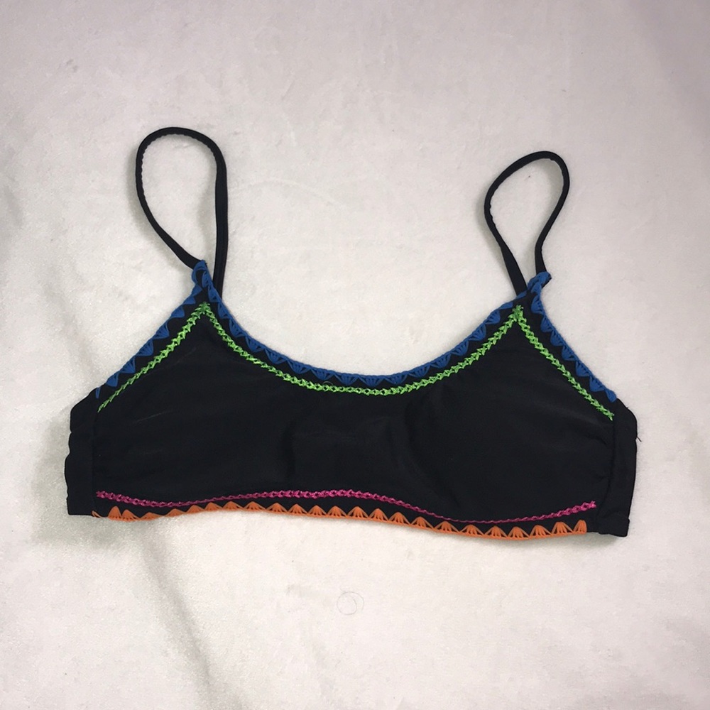 Neon stitched bikini top